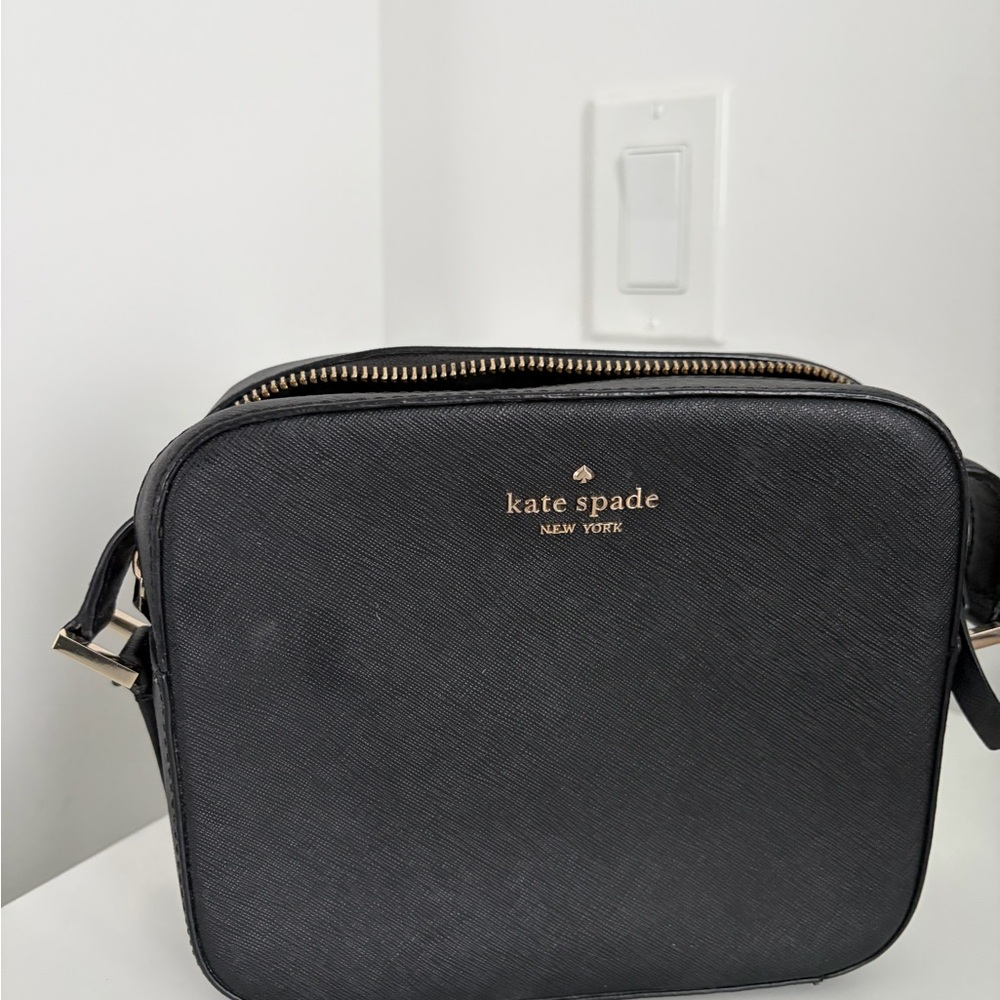 Kate Spade Black Crossbody Bag with Gold Accents
